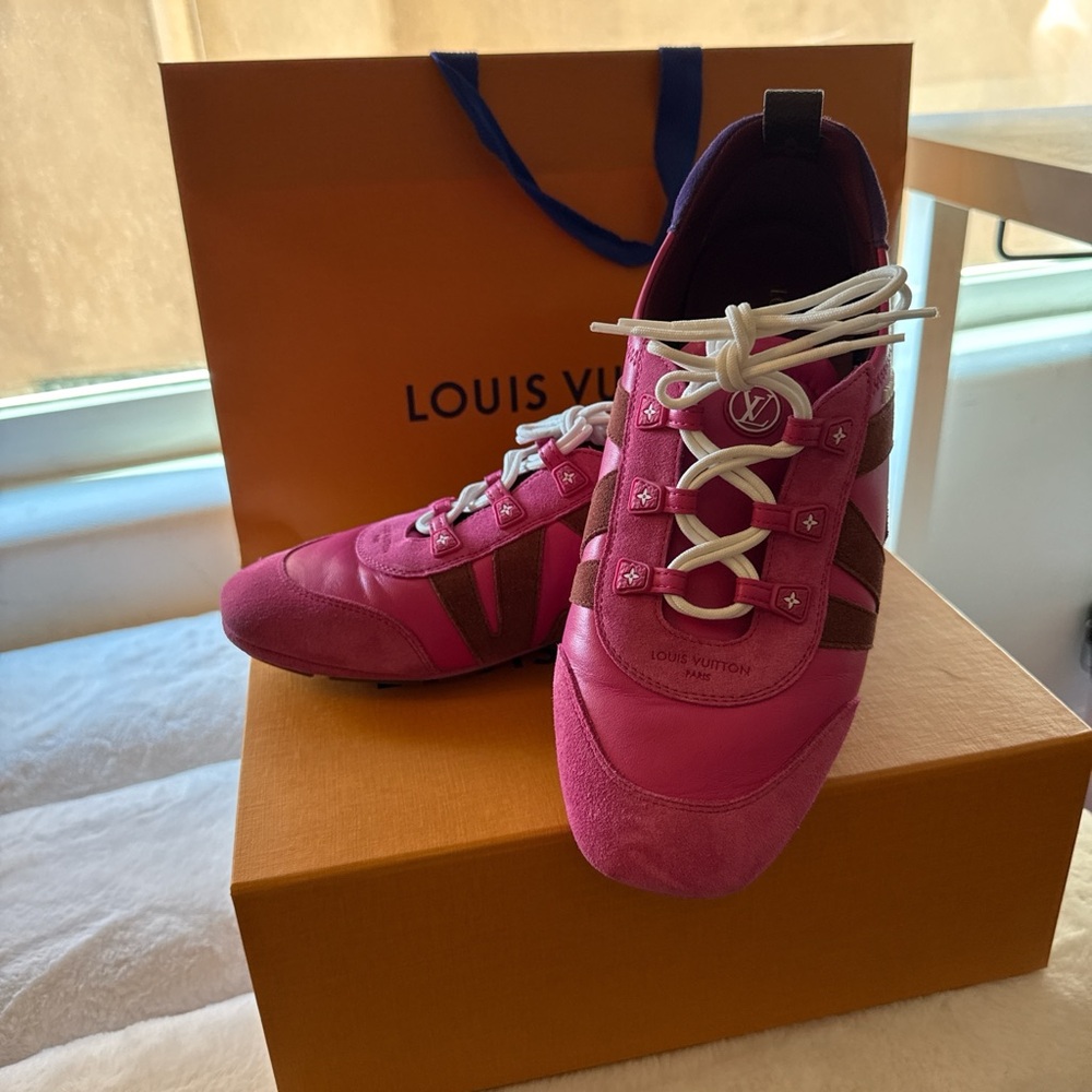 Louis Vuitton Pink and Brown Sneakers
